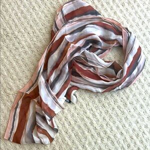 St. John 100% Silk Striped Scarf